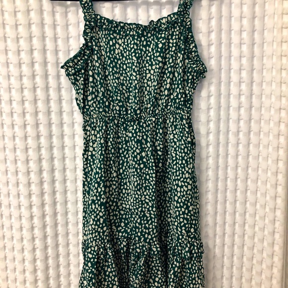 Beachsissi Dresses & Skirts - Beachsissi green dot tie back mini dress